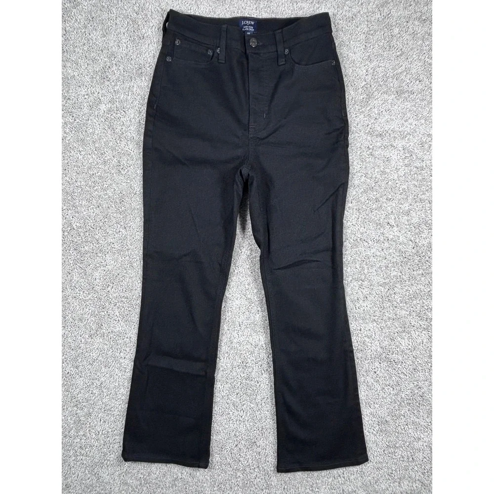 J Crew Womens High Rise Flare Crop Black‎ Jeans Size 25 Denim Pants